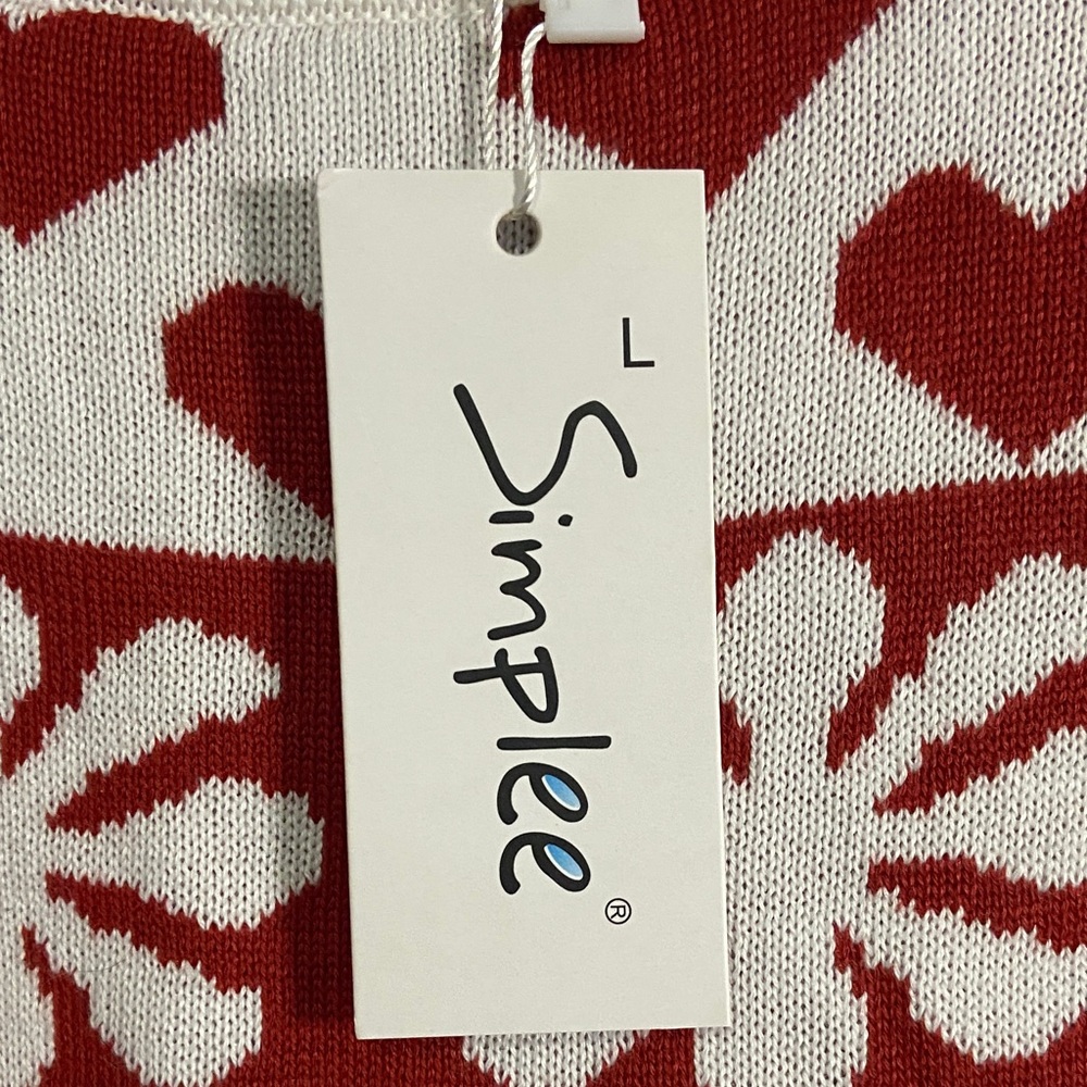 Holiday Red and White Knit Sweater - Picture 3 of 4